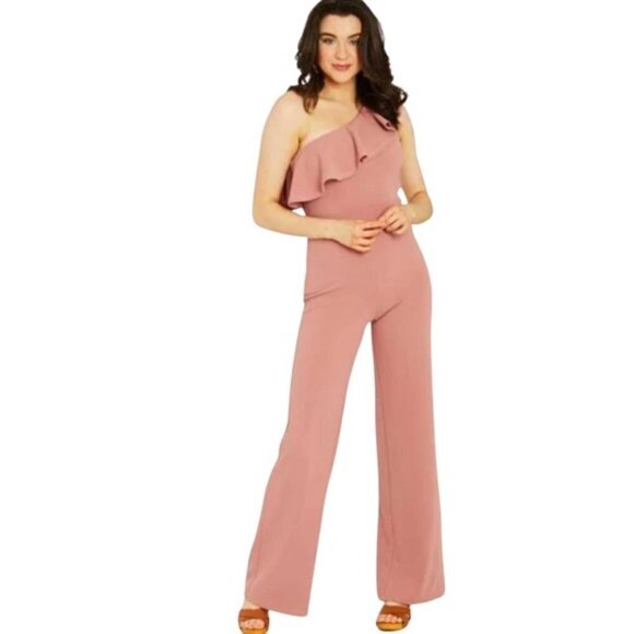 NWOT Altar'd State Embry Black Wide Leg Jumpsuit Ruffle Off Shoulder - Large - Picture 4 of 16